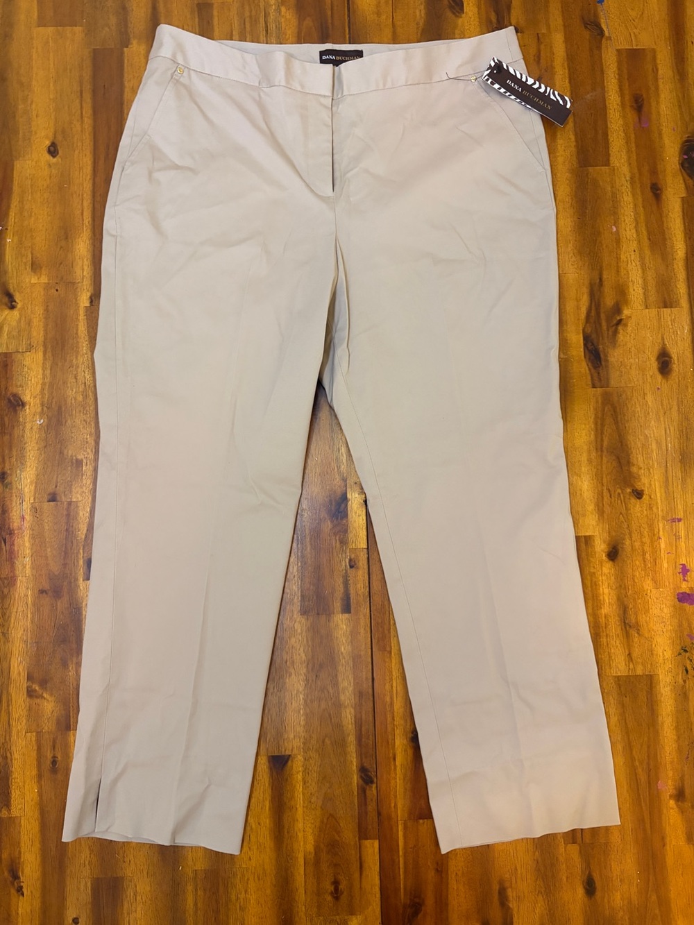 Dana Buchman Men's Straight Leg Chinos - Light Khaki ankle length size 16